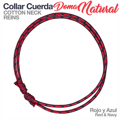 Colar de corda em algodão vermelho e azul