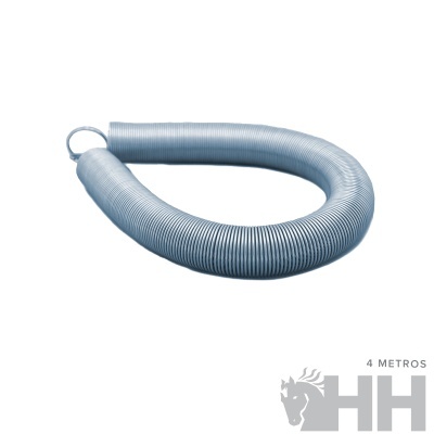 Mangueira flexível em metal prateado com ponta em anel