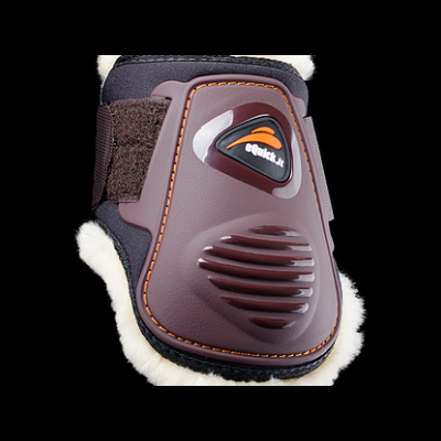 Protector para cavalo castanho com velcro e forro branco