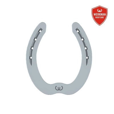 Ferradura cinzenta com logotipo WERKMAN HOOFCARE