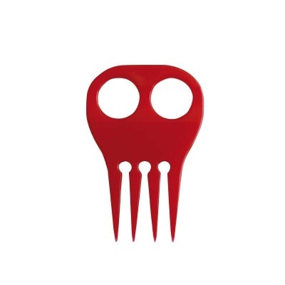 Ferramenta vermelha com duas aberturas e quatro pontas