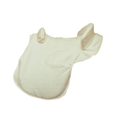 Capa protetora branca em tecido com elevações acolchoadas