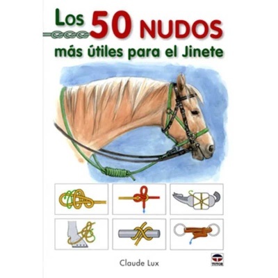 Capa do livro sobre nós para jinetes com cavalo e ilustrações de nós