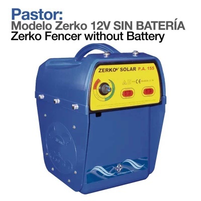 Pastor elétrico modelo Zerko 12V sem bateria azul com painel amarelo