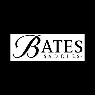Logótipo da marca Bates Saddles em preto e branco