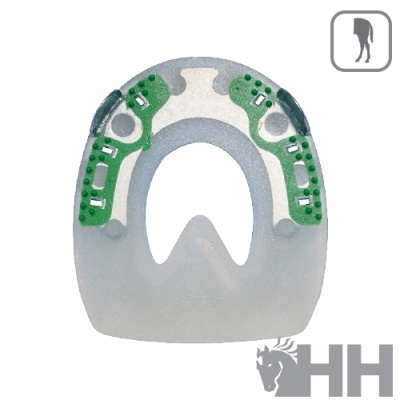 Peça eletrónica oval com componentes verdes e cinzentos sobre fundo branco e logótipo HH