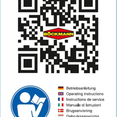 Etiqueta com código QR e texto de instruções multilingue