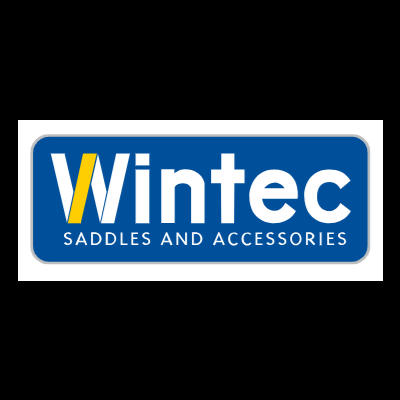 Logótipo azul com texto 'Wintec SADDLES AND ACCESSORIES'