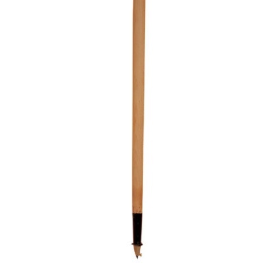 Caneta tinteiro com corpo de madeira clara e ponta preta