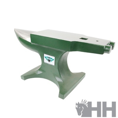 Bigorna metálica verde com etiqueta DRAGON