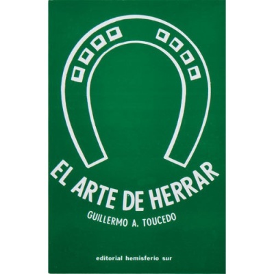 Capa verde de livro com ferradura branca e texto em branco.