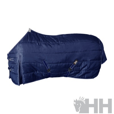 Manta para cavalo azul escuro acolchoada com fivelas metálicas