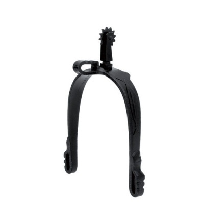 Espora metálica preta com esporão dentado