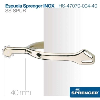 Espuela metálica Sprenger INOX em aço inoxidável com espora dentada 40 mm