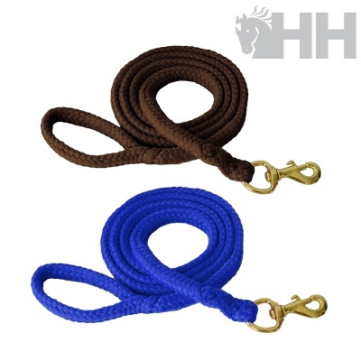 Duas trelas para cães castanha e azul com mosquetão dourado