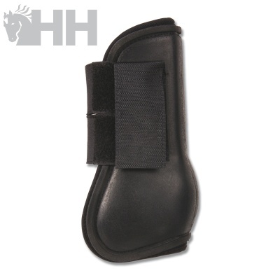Protector de equitação preto com fecho de velcro e logótipo HH