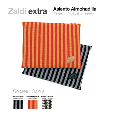 Almofadas de assento Zaldi extra em riscas verticais coloridas