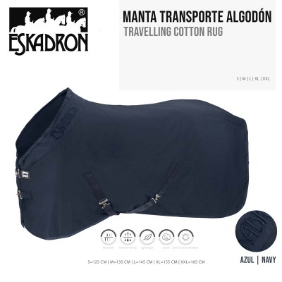 Manta de transporte azul navy para cavalo da Eskadron em algodão