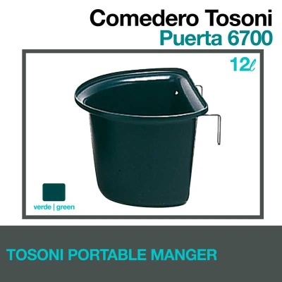 Comedouro Tosoni Puerta 6700 verde para porta com gancho metálico