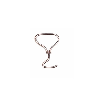 Gancho metálico prateado com design simples e gancho curvo