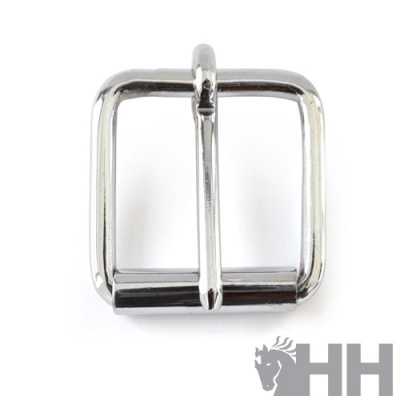 Fivela metálica prateada quadrada para cinto