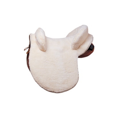 Sela de equitação branca com correias castanhas