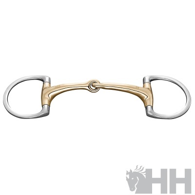 Freio simples metálico prata e dourado para cavalo