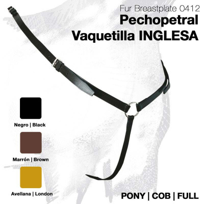 Peitoral para cavalo Fur Breastplate 0412 em vaqueta inglesa nas cores negro, marrón e avellana