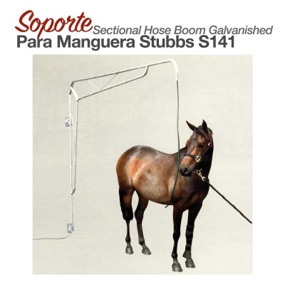 Suporte galvanizado para mangueira com cavalo castanho