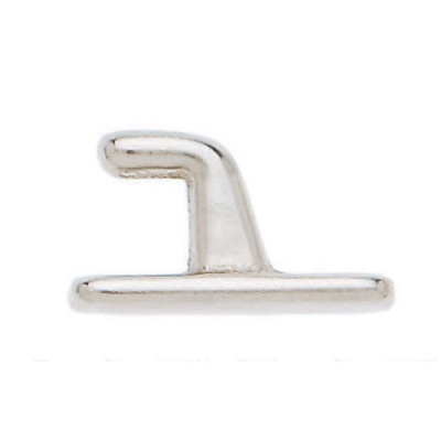Gancho metálico prateado com base e gancho dobrado