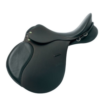 Sela de equitação preta em couro com design clássico