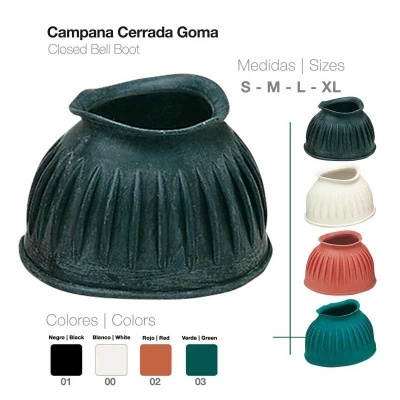 Campana cerrada de goma em várias cores e tamanhos