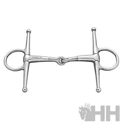 Freno de cavalo em aço inoxidável com argolas grandes e barra articulada