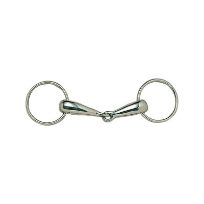 Freio metálico prateado com duas peças e argolas