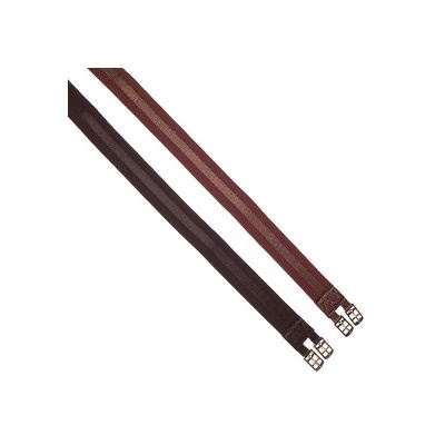 Cabos de couro sintético castanho com fivelas metálicas prateadas