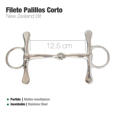 Filete Palillos Curto em aço inoxidável com boca partida de 12.5 cm