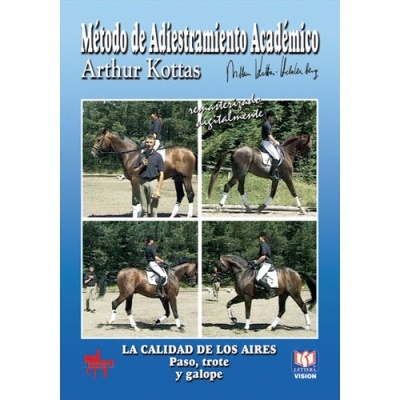 Capa de livro azul com fotos de cavalo e texto em espanhol.