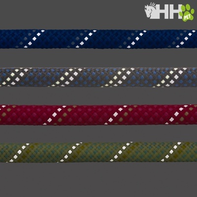 Cordas trançadas para animais em várias cores com linhas reflexivas