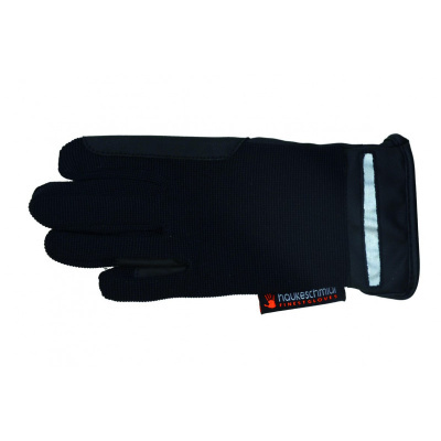 Luvas pretas com etiqueta hauke schmidt FINEST GLOVES e tira refletora