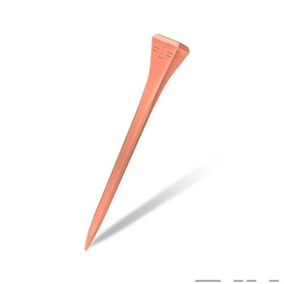 Prego de aço revestido a cobre com cabeça quadrada e gravação simples