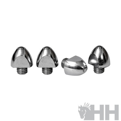 Conjunto de quatro ponteiros metálicos prateados com base roscada