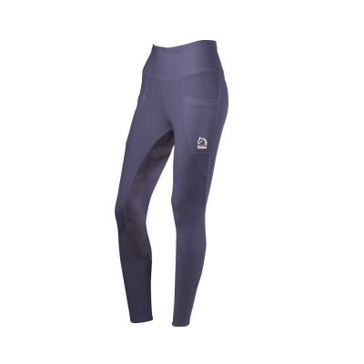 Leggings roxas de desporto com bolso lateral e logótipo Tassimini.