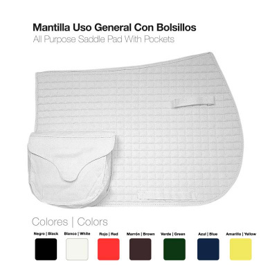 Mantilha para sela branco acolchoada com bolso e opções de cores