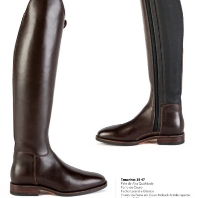 Bota clássica de dressage em pele castanha AACHEN