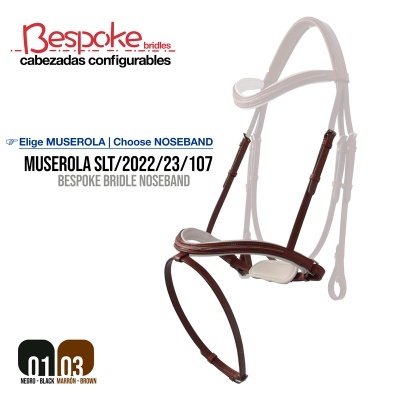 Cabresta castanha com almofadas bege e texto promocional da marca Bespoke