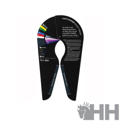 Guia de seleção de ferraduras para cavalos com setores coloridos e texto explicativo