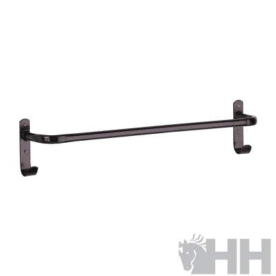 Suporte para toalhas de parede em metal preto com ganchos nas extremidades