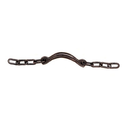 Corrente metálica preta com peça arqueada central