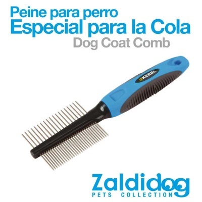 Pente para cão azul e preto com cerdas metálicas