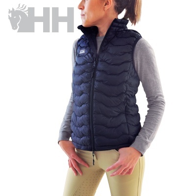 Colete acolchoado preto com fecho e logotipo Helly Hansen